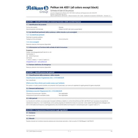Cartuccia per stilografica Pelikan TP/6 turchese conf. da 6 turchese 301705